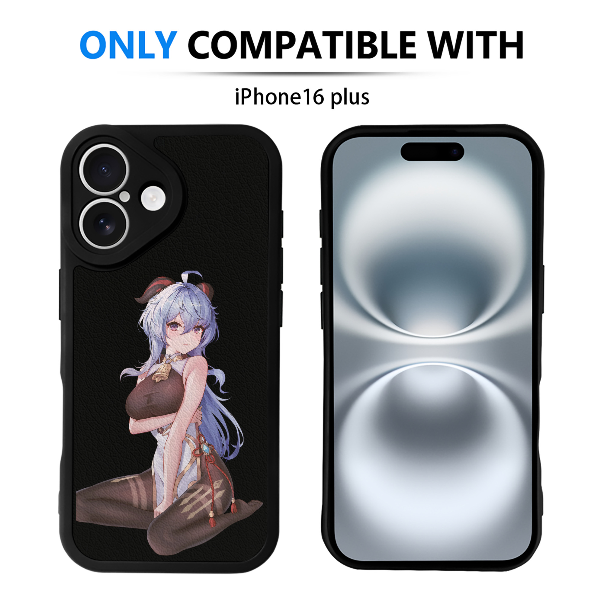 げんし神 甘雨 かんう genshin Ganyu 【iPhone 16シリーズ対応】シリコンスマホケース（レザー調） 材質：シリコン